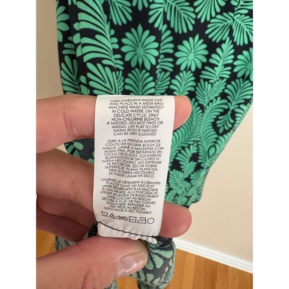 cAbi Palmette Tropical Print Mini Dress Navy/Green Size Small - Picture 9 of 13